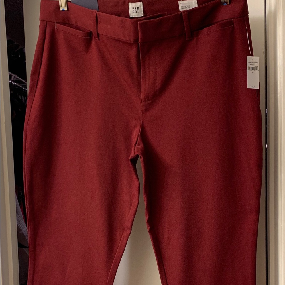 GAP Signature Skinny Ankle size 14 NWT Burgandy